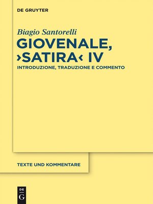 cover image of Giovenale, ›Satira  IV